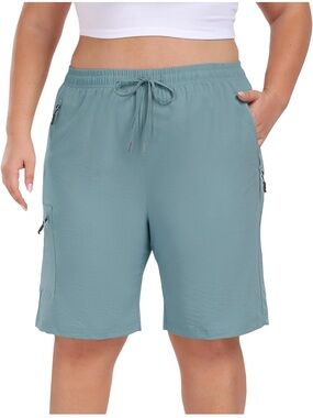 MoFiz Women's Plus Size Hiking Cargo Shorts Quick Dry Golf Active Lightweight